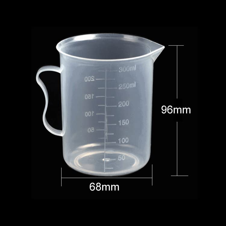 Juego de 2 vasos medidores plásticos con asa 300 ml miniatura 3