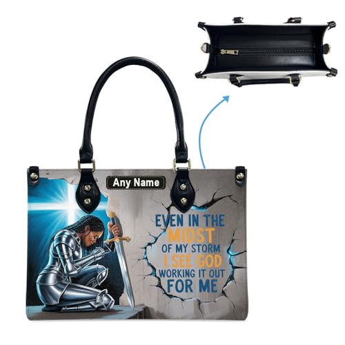 Personalized Queen Leather Bag, Gift for African American, Afro Black Girl, Mother's Day Gift, Church Bags for Women, Bible Bag, Purses For Moms, Black Women Warrior Bags pUjua54