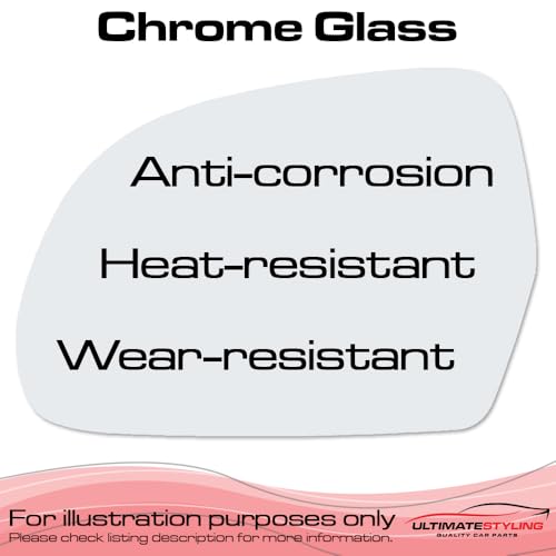 XYZ Parts Wing Door Mirror Glass Heated Aspherical Wide Angle Compatible with Volvo C30 Hatchback 2006-2010 Passengers Side Left Hand UK Replacement - Image 4