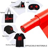 Hengrongshen Folia do plotera, tekstylna, czerwona, 30,5 cm x 1000 cm, folia termotransferowa, winylowa, elastyczna folia, rolka z narzędziami do plotera, do Cri-Cut & Silhouette DIY T-Shirt (czerwona