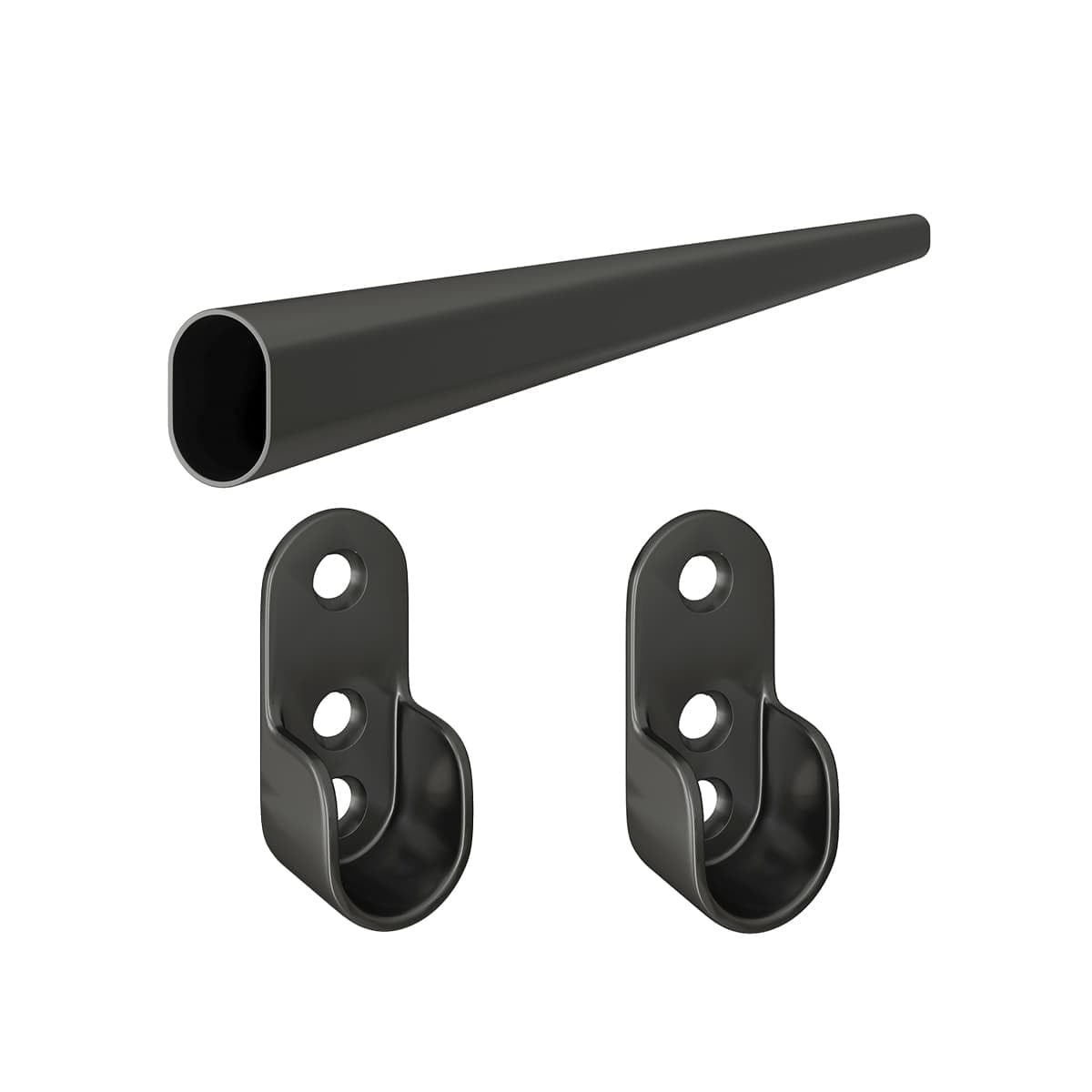 MS Beschläge Kleiderschrankstange Schwarz oval 30x15mm - perfekt für Schlafzimmerdekoration und Kleidervorratsorganisati