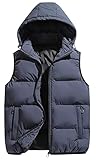 Panegy Men's Outdoor Casual Stand Collar Warm Thicken Sleeveless Puffer Jacket with Detachable Hood