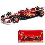 Scuderia Ferrari SF-24 w/Helmet F1 Team SF24 Signature Diecast Model Car Display F1 GP 2024 Collection - #55 Carlos Sainz