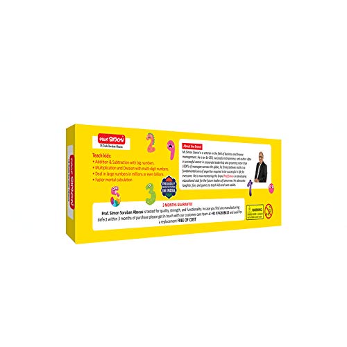 Image of 13 Rods /Digits Soroban Plastic Abacus With Multi-Colored Beads, Kids