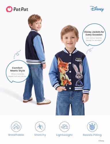 Image of Disney Marvel Bomber Jacket Spider Man Toy Story Cars Varsity Cardigan2-13Y | Officially Licensed Snap Button Coat,Fall Star Wars Graphic Cloth Top,Hulk Venom Stitch Mickey Lightning Mcqueen Kids Apparel