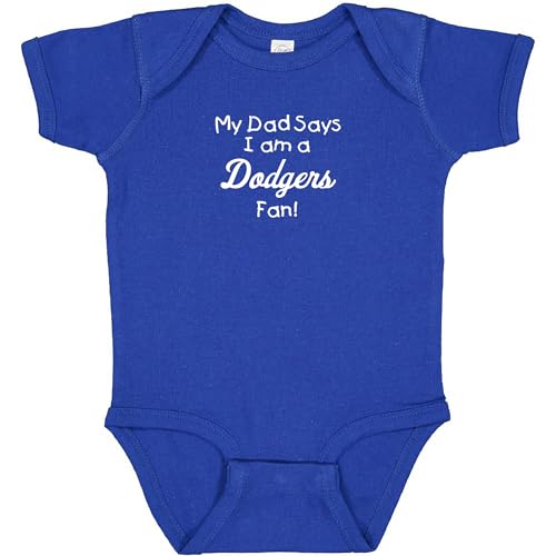 Image of Cute My Dad Says I am a Baseball Fan Baby Bodysuit