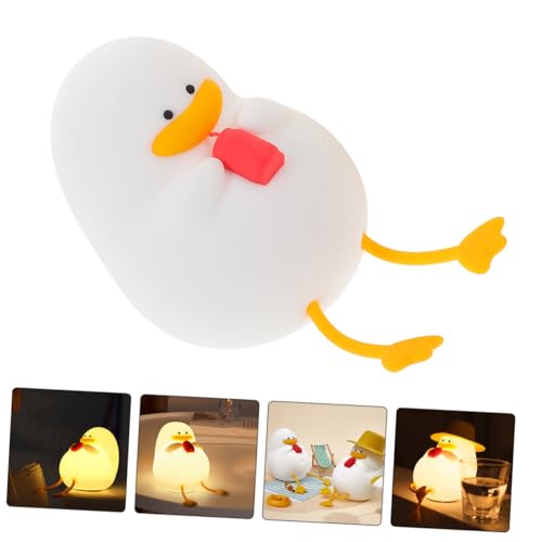 Lámpara de noche de silicona con forma de pato para dormitorio miniatura 7