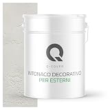 Q-COVER Beton Architekt 15 kg Bianco | intonaco decorativo effetto cemento per esterni | pronto all’uso | resa ca. 10 m² | ampia scelta colori