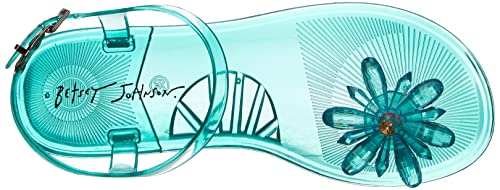 Betsey Johnson Women's Tabby Sandal, Teal Flower, 8 #TOP4