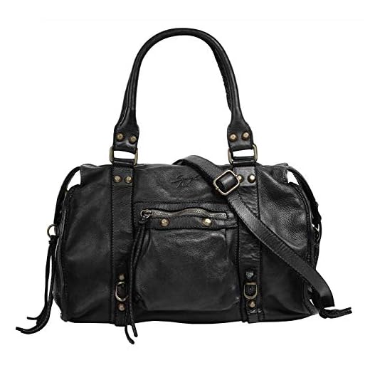 Samantha Look Sac shopping Femme cuir véritable | Made in Italy, Sac à bandoulière vintage, sac de transport avec fermeture éclair, grand sac à anses en cuir 021061