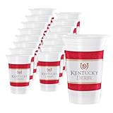 Westrick Kentucky Derby Plastic Cups 2025 151st, Officially Licensed Kentucky Derby Logo Evergreen - Kentucky Derby Decorations (16 Cups, 16oz each)