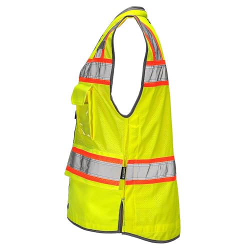 Image of DOME75 OMNI Series OV6123 Class 2 HiVis Contrast Heavy Duty Surveyors Vest with ProPocket