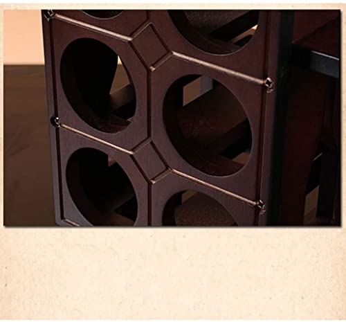 Soporte de madera para 7 botellas y 6 copas de vino miniatura 3