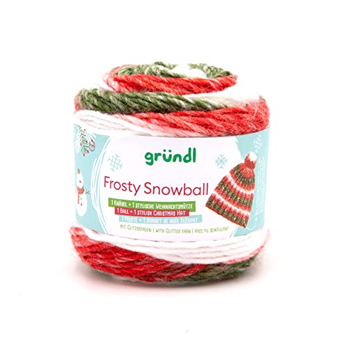Gründl FROSTY SNOWBALL - Wolle mit Effektfaden Silberfaden - incl. Anleitung für eine tolle tolle Mütze Cover