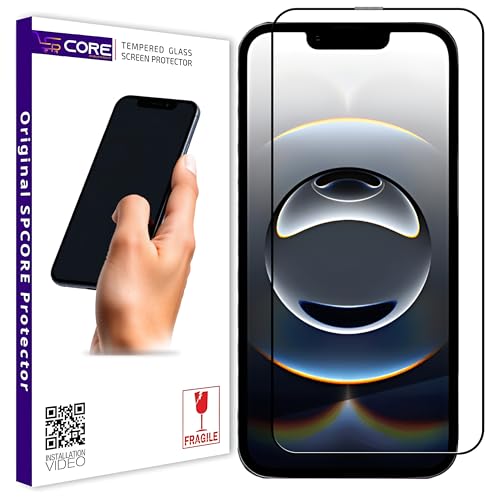 Image of Tempered Glass Screen Protector Compatible for iphone 16e, iPhone 14, iPhone 13 and iPhone 13 Pro (6.1 Inch) with Edge to Edge Coverage and Easy Installation kit, Black