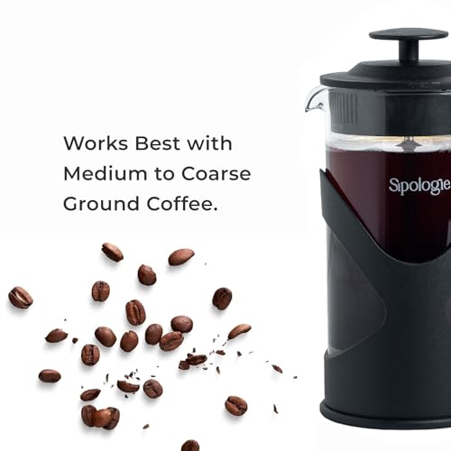 Image of Sipologie Classic French Press Coffee Maker with 4-Level Filtration and Premium Heat Resistant Borosilicate Glass - Compact and Durable Filter Coffee Maker, Tea Maker - 350ml Coffee Press