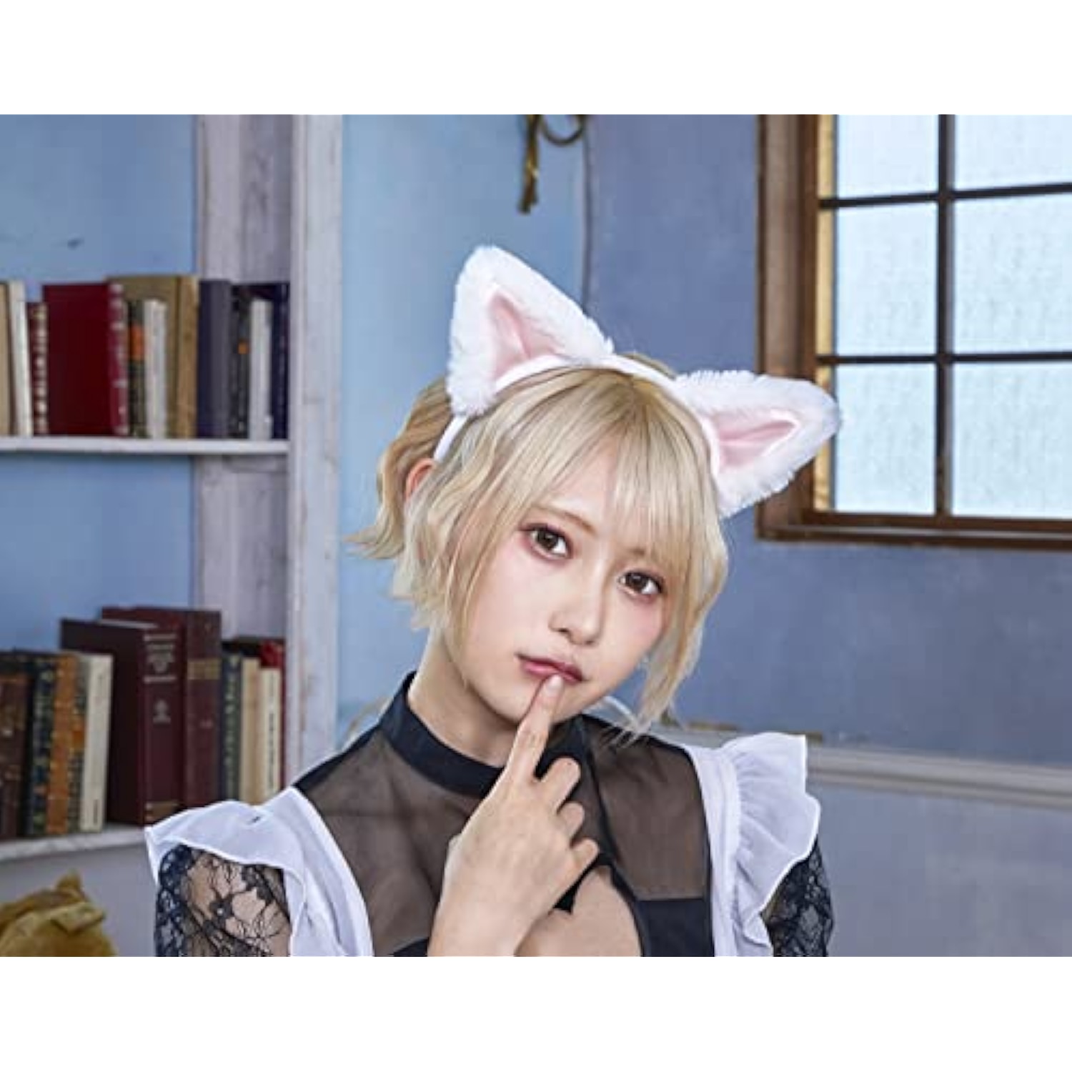 クリアストーン(Clearstone) コスプレ ハロウィン キャットカチューシャ 立ち耳 ユニセックス ホワイト×ピンク 詳細画像5