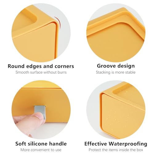 RETON 6 Stück Aufbewahrungsbox mit Schubladen, Stapelbare Schubladenbox, Schreibtisch Organizer Schubladen, Desk Organizer Box für Zimmer, Büro, Badezimmer (3 Farben)