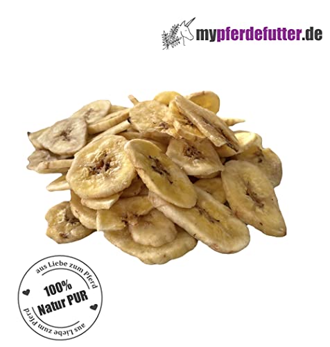 mypferdefutter Bananenchips ungesüßt (getrocknet) - 100% Bananen PUR für Pferde ohne Zusätze - der fruchtige Snack (500 g)
