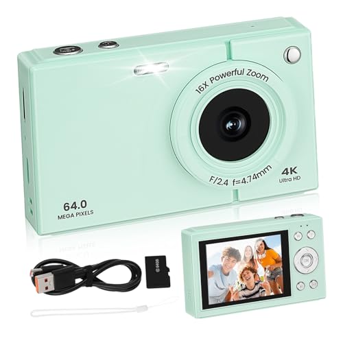Appareil photo numérique 64gb vert pour les vacances des jeunes
