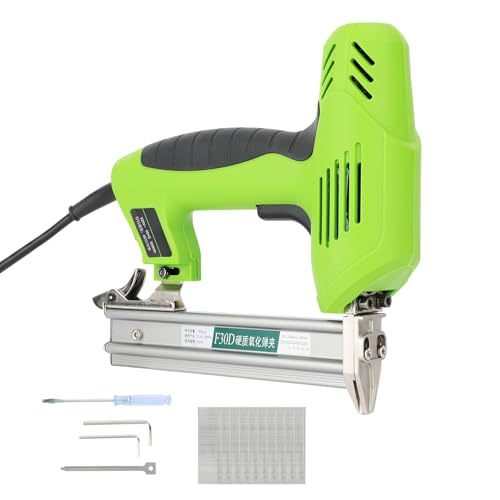 lamphle Electric Nail-Gun 30 Shots/Mins 10-30mm Handheld Mini Air Nail-Gun Heavy-Duty Stapler Nailer Used for Fixing Wood Furniture Doors and Windows DIY Production Etc.（Shipped from The UK ） Green