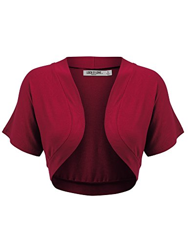 Image of Lock and Love Women's Versatile Open Front Lightweight Short Sleeve Bolero Shrug
