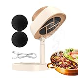 Wiederaufladbarer faltbarer Küchenabluftventilator – 5 Geschwindigkeitswinkel, Desktop-Dunstabzugshaube | Kochabsaugung für Herd, Ofen, Herd, Kochfeld, Fettfiltration, Innen- und Außenbereich, Küche