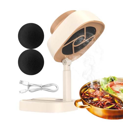 Ventilador de escape para cocina, extractor de escritorio plegable recargable, campana extractora de escritorio ajustable con ángulo de 5 velocidades para estufa, horno, cocina, filtración de grasa de