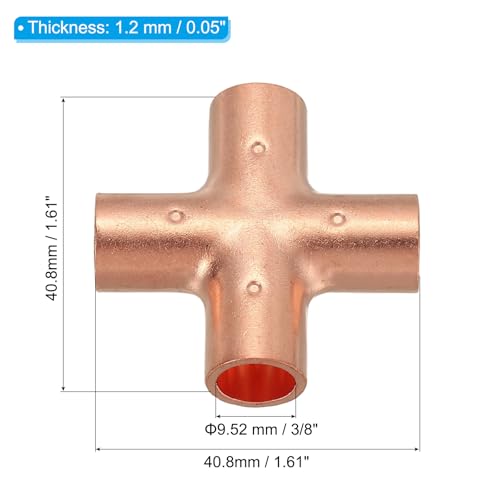 Raccord de tuyau transversal cuivre reliant 4 voies en réfrigération - 3