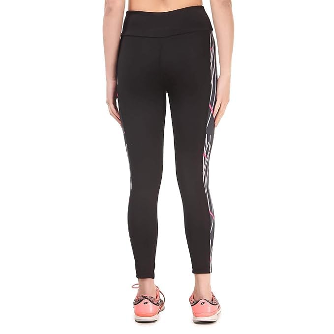 Image of NEVER LOSE Gym Wear Leggings Ankle Length Workout Tights /Stretchable Sports Leggings /Sports Fitness Yoga Track Pants with Pocket for Girls & Women (S, Classic11) Black CLASSIC11