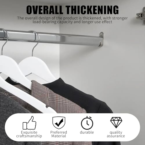 Generisch 4 Stück Kleiderstangenhalter,Schrankrohrlager Oval Halterung Für Kleiderstange Schrank,Vernickelter Stahl,Garderobenrohrhalterung Mit 12 Schrauben
