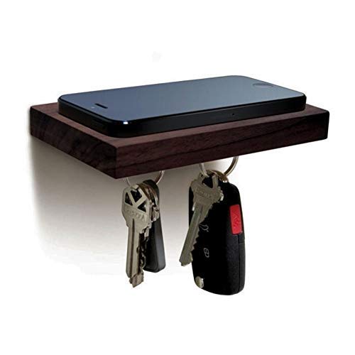 Precisegoods Espresso Floating Cell Phone Wall Mounted Pine