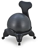 Sierra Comfort Black Plastic Balance Ball Chair with Backrest