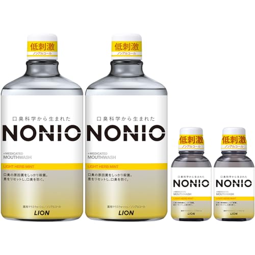 NONIO (Quasi-drug) Mouthwash Light Herb Mint Non-Alcoholic Type Mouth Wash Liquid Kills Bacteria Bacteria Bacteria 33.8 fl oz (1 000 ml) x 2 Packs + Mini Rinse 2.8 fl oz (80 ml) x 2 Packs