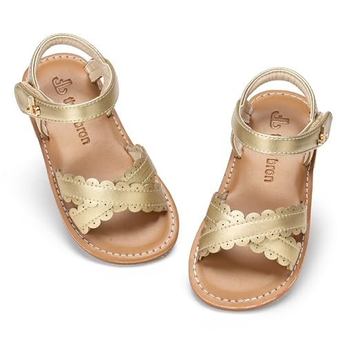 Image of THEE BRON Toddler Girls Sandals Wedding Flower Girl Dress Shoes Open Toe Flats