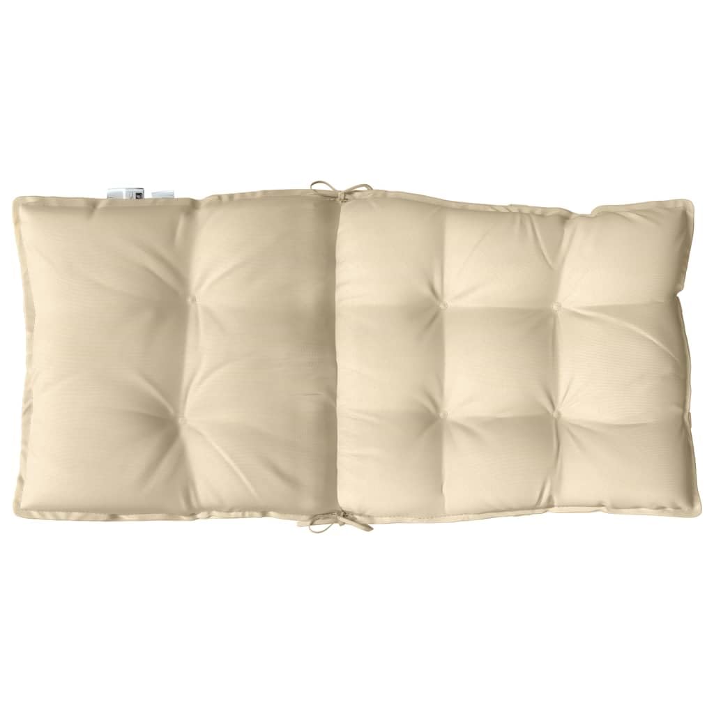 vidaXL Lot de 4 Coussins de Chaise à Dossier Bas, Galette de Siège Imperméable, Coussin d'Extérieur Anti-Glissement Jardin Terrasse, Beige Tissu Oxford