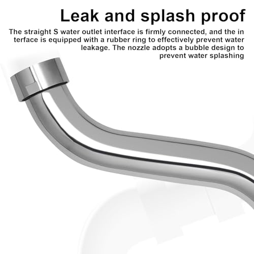 HERKINDNESS S-Rohrauslauf, 3/4 Zoll Wasserhahn Auslauf, Edelstahl S-Auslauf, Drehbares Design Rohrauslauf für Armatur, Geeignet für Badezimmer, KüchenspüLen, Balkone