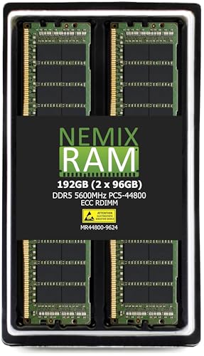 NEMIX RAM 192GB (2X96GB) DDR5 5600MHZ PC5-44800 2Rx4 1.1V CL46 288