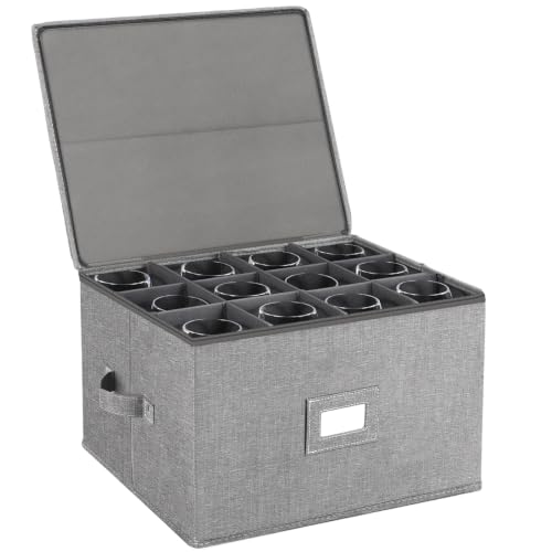 Stemware Storage Cases, Wine Glass Storage Box Containers with Dividers
