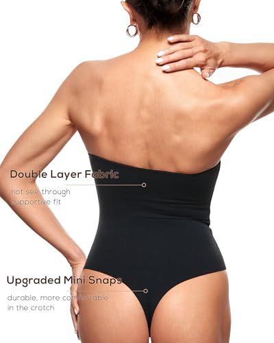 INLYRIC Women's Natrelax Sexy Strapless Bodysuit Thong Tube Top Off The Shoulder One Piece Leotard4