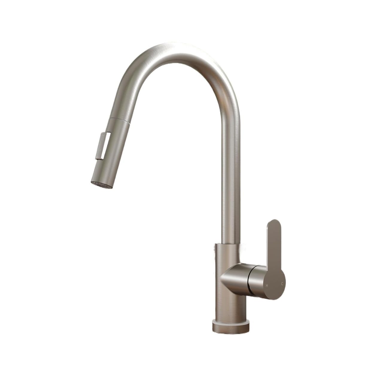 MXXQRHF Brushed Nickel High Arc Pull Down Kitchen Faucet - Single Handle Stainless Steel Sink Tap for Farmhouse RV Camper Laundry and Bar Sinks