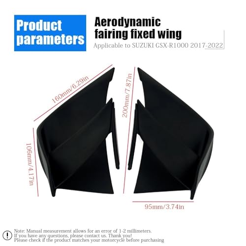 Kit de carénage d'ailes aérodynamiques Suzuki GSXR1000R finition ABS