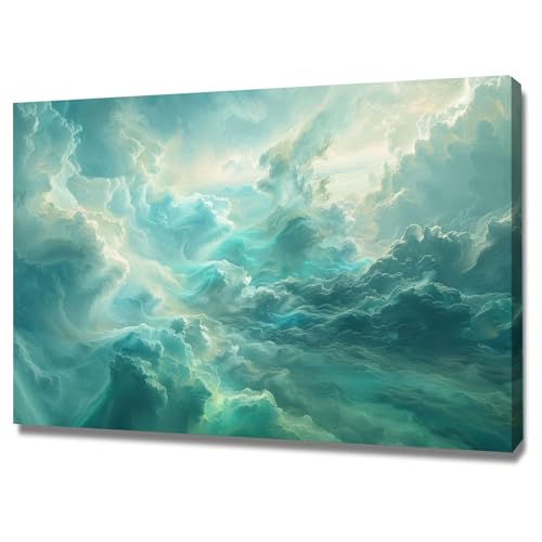Paysage abstrait moderne en tableau 50x70cm encadré pour un salon contemporain chic