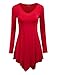 MBJ WT737 Womens Long Sleeve Handkerchief Tunic L RED