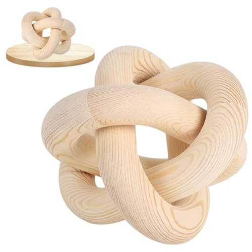 Generisch Decorazione con nodo in legno, decorazione decorativa per catena, decorazione rustica, scultura in legno per scaffali, centri da tavolo, decorazione per la casa, espositore