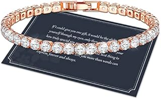 J.Fée 4MM Women Bracelet,Sterling Silver Tennis Bracelet for Women S925 Adjustable Bracelet Zircon Bracelet with Gift Box,Friend Bracelet,Silver,Gold,Rose Gold,17-19 CM,Gift for Mom