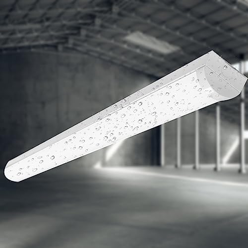 トラフ型 ledベースライト防雨防湿 薄型 器具一体形led 40形×2灯相当 IP65防水 一体型led一体型led 50W消費電力 高輝度8000LM 従来天井直付型 LED蛍光灯 電源内蔵型 長さ1250mm トラフ型led 蛍光灯器具 40W形 天