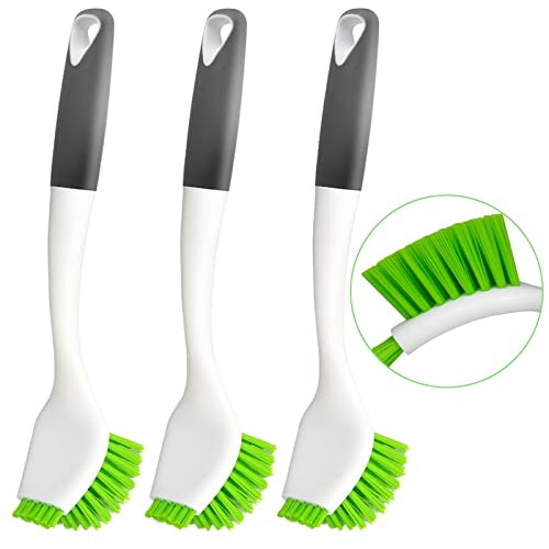 ITTAHO 3 Pack Dish Brush Dish Scrub Brush Kitchen Scrub Brush for Cleaning Dishes Double Sided Bristles Scrubber Cleaner for Dishes Sink Pots Pans Bathroom Shower Tile Tubs