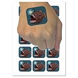 Creepy Scary Angler Fish Temporary Tattoo Water Resistant Fake Body Art Set Collection - 54 1' Tattoos (1 Sheet)