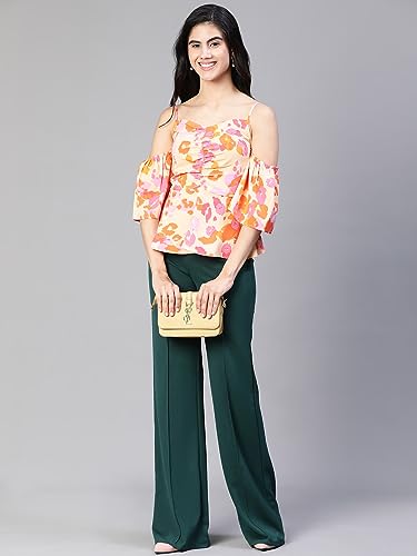 Image of oxolloxo Women Floral Print Cold Shoulder Strap Top